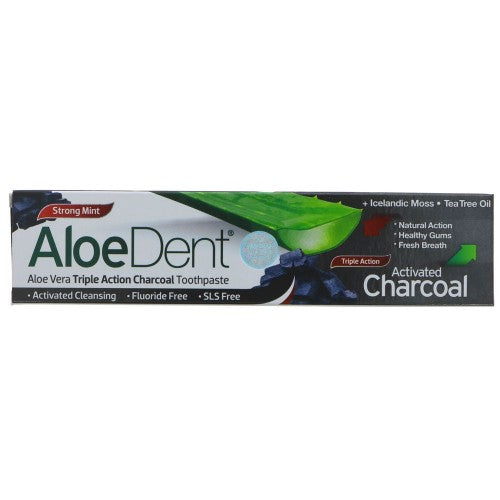 Aloe Dent Activated Charcoal Fluoride Free Toothpaste 100ml