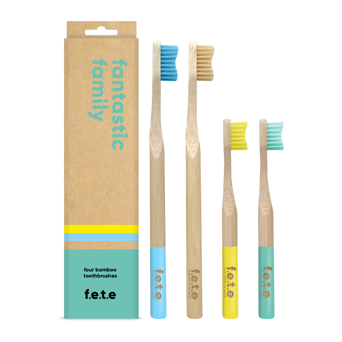 F.e.t.e Bamboo Toothbrushes Family Pack
