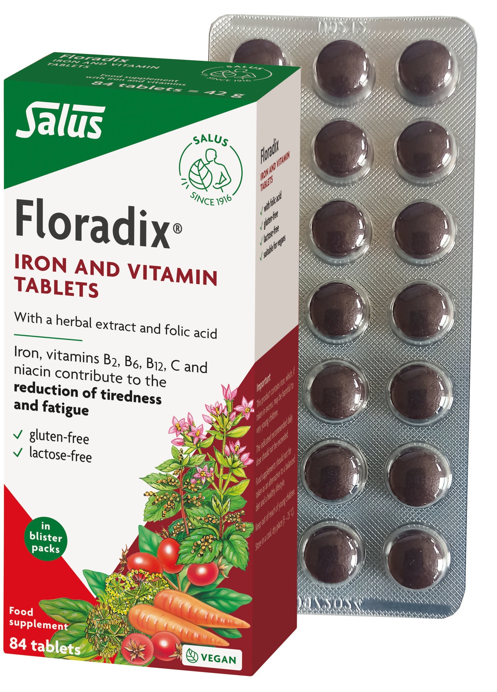 Floradix Iron and Vitamin Tablets 84 tablets