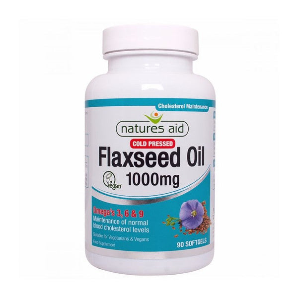 Natures Aid Flaxseed Oil 1000Mg Suitable For Vegeta