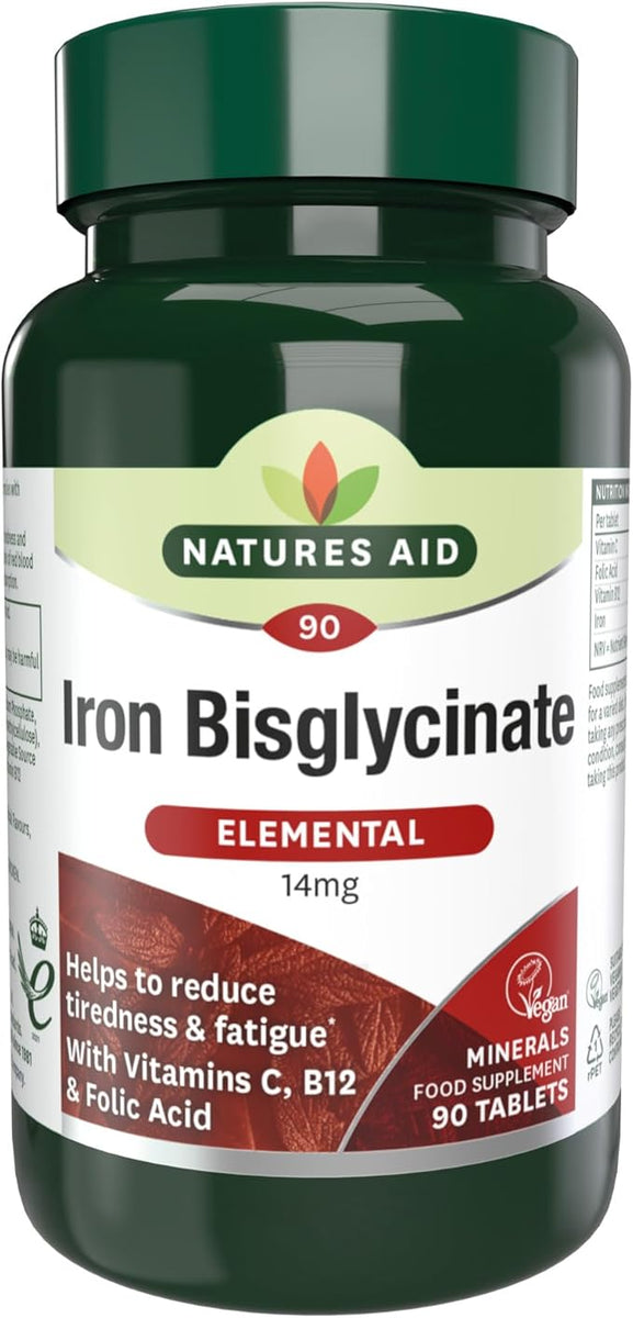 Natures Aid Iron Bisglycinate 14Mg 90 Ta