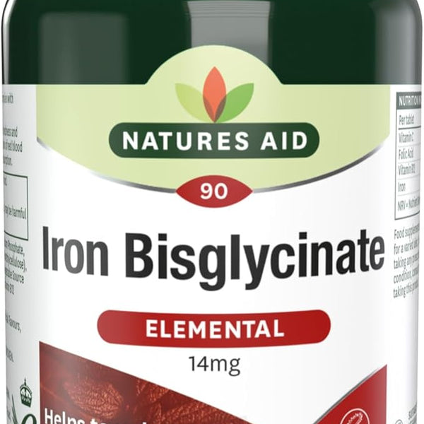 Natures Aid Iron Bisglycinate 14Mg 90 Ta