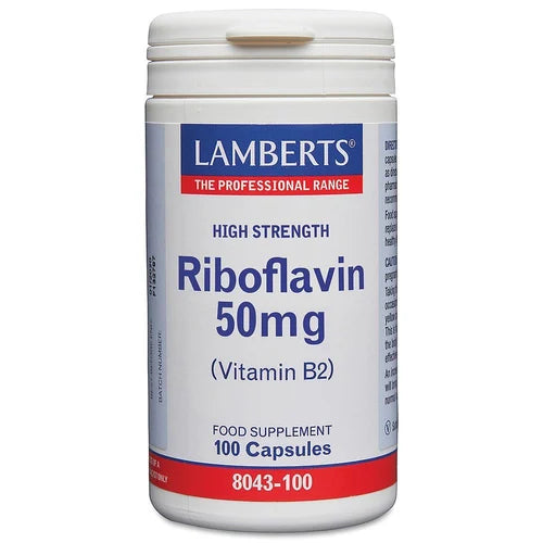 Lamberts High Strength Riboflavin 50mg (Vitamin B2) 100 capsules