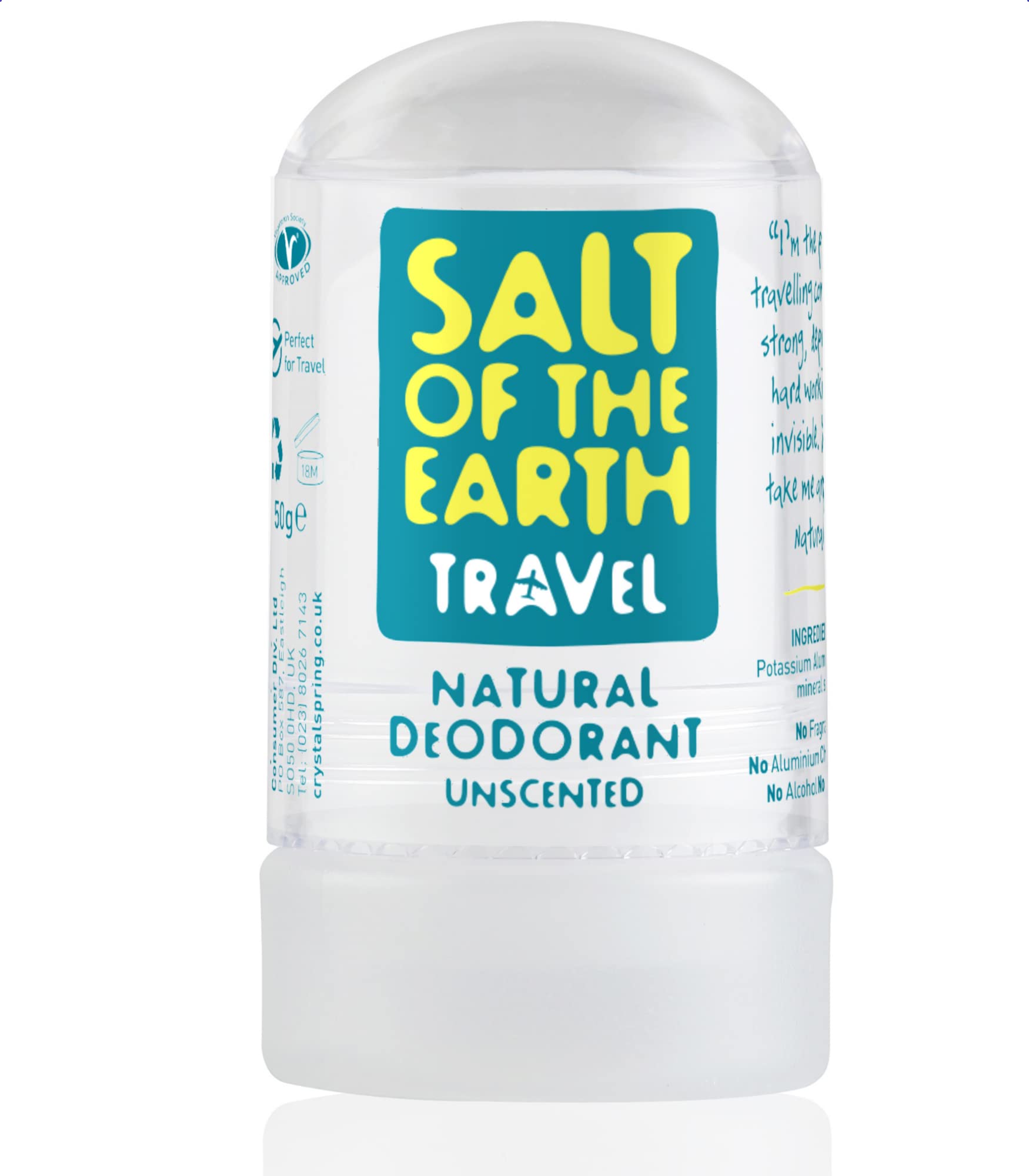 Salt Of The Earth Crystal Unscented Travel Deodorant 50g