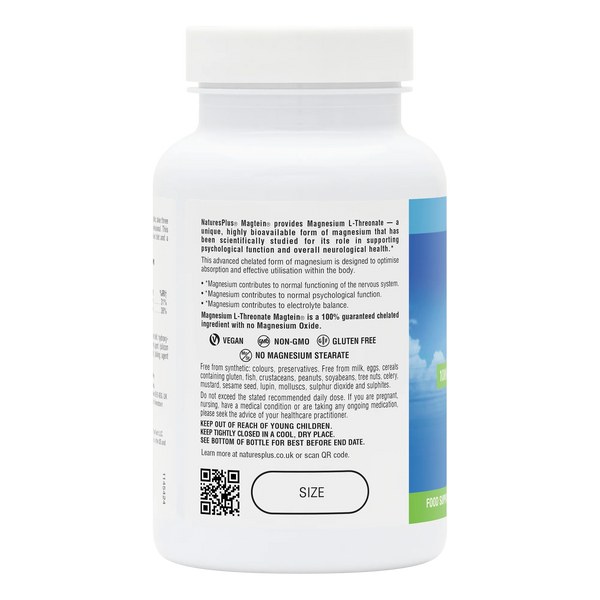 NaturesPlus Magtein 100% Chelated Magnesium L Threonate 90 caps