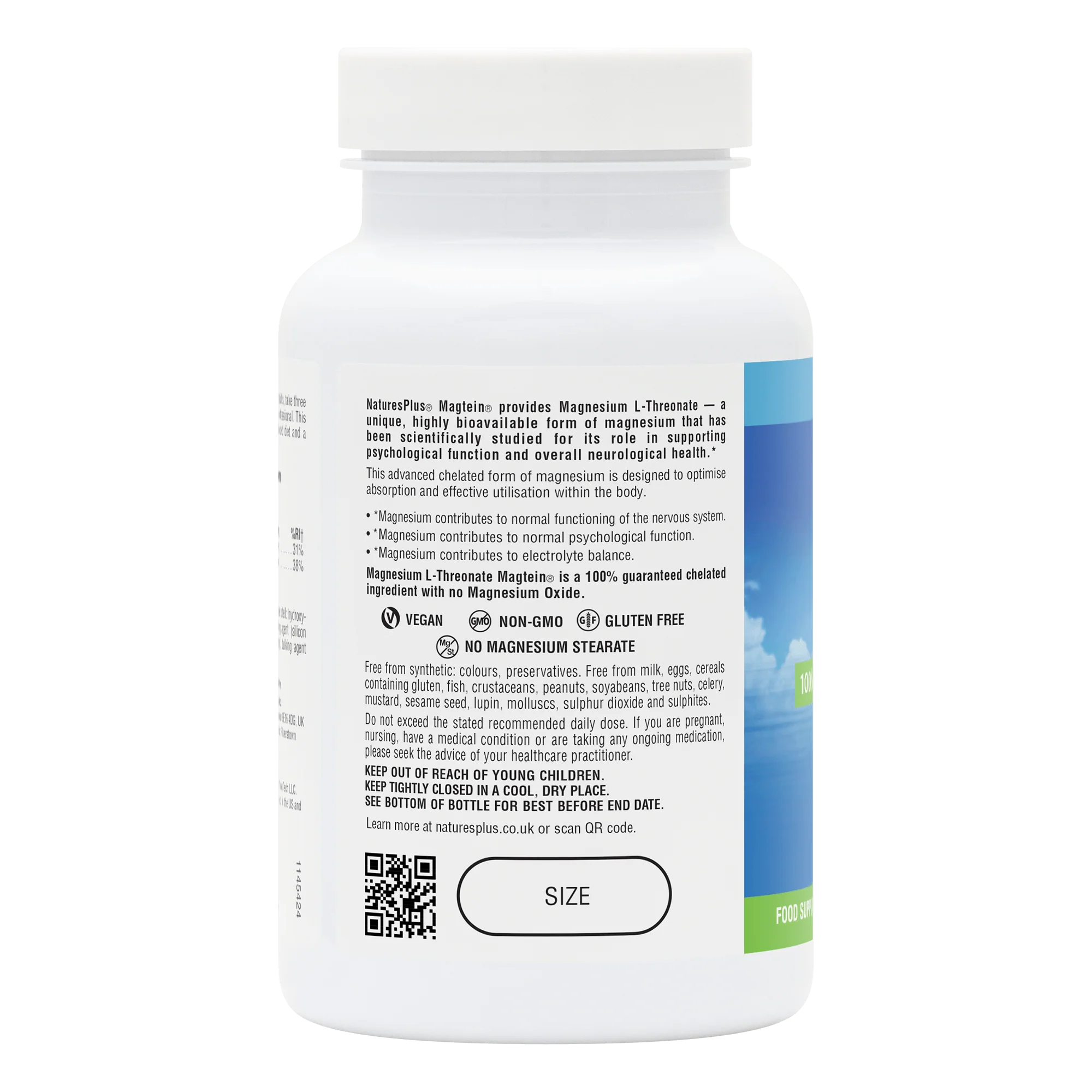 NaturesPlus Magtein 100% Chelated Magnesium L Threonate 90 caps