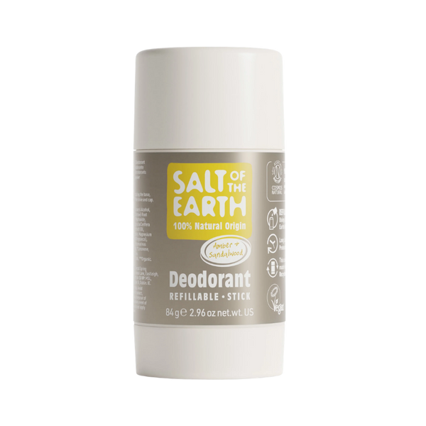 Salt of The Earth Refillable Stick Deodorant Amber & Sandlewood 84g